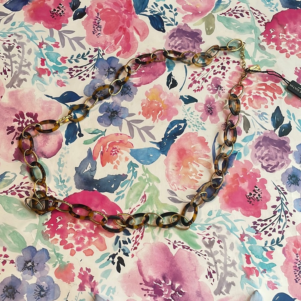 Karine Sultane leopard gold necklace